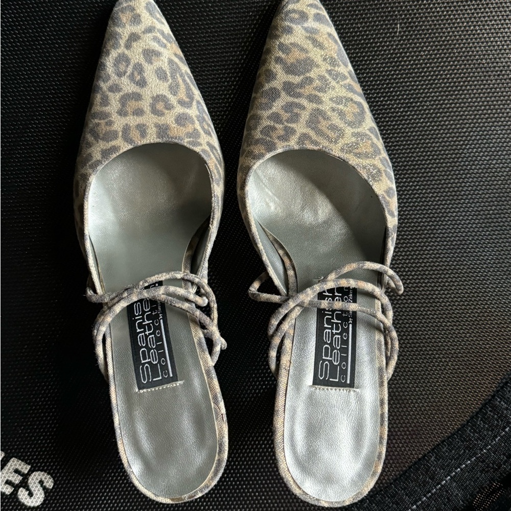Spanish Leather by Sergio Zelcer strappy heels, great shape 7.5 made in Spain
